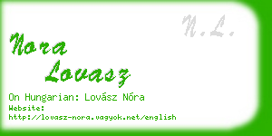 nora lovasz business card