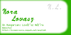 nora lovasz business card